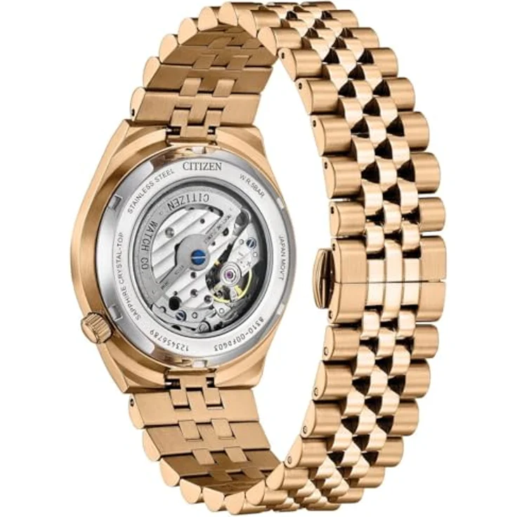 Citizen NK0023-57L TSUYOSA 60 Herrenuhr, Automatik 40mm, Edelstahl roségoldfarben, blaues Zifferblatt mit Datumsanzeige, wasserdicht bis 5 ATM – Bild 4