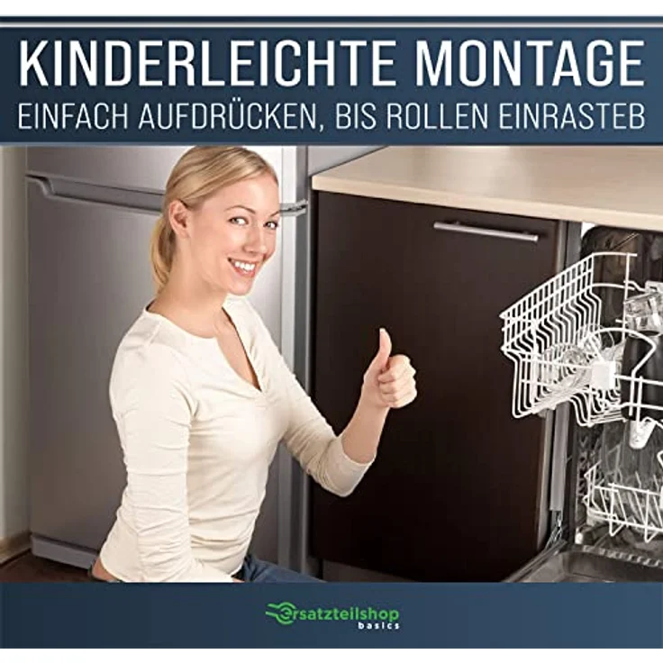 ersatzteilshop basics [8 Stk.] Rollen für Geschirrspüler Unterkorb universell einsetzbar Korbrollen für Spülmaschine von AEG, Favorit, Privileg, Zanussi u.v.m. – Bild 4