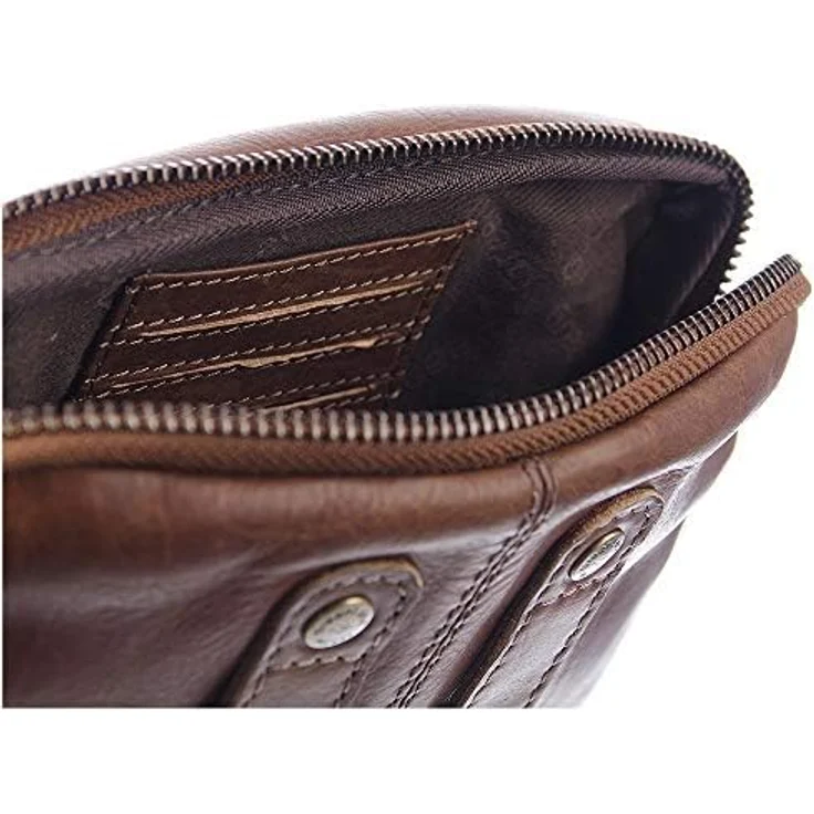Greenland Nature Soft & Safe Gürteltasche, RFID-sicheres Leder, 18 cm x 6 cm x 14 cm, braun – Bild 3
