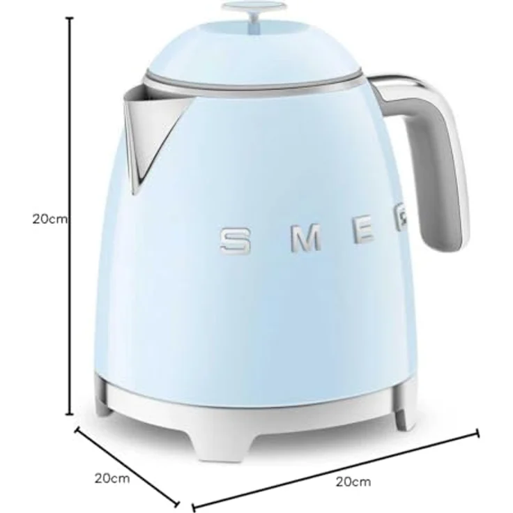 Smeg KLF05PBEU Wasserkocher Mini 50's Style, 1400W, 0,8 L, Kunststoff, Wasserstandsanzeige, pastellblau – Bild 4