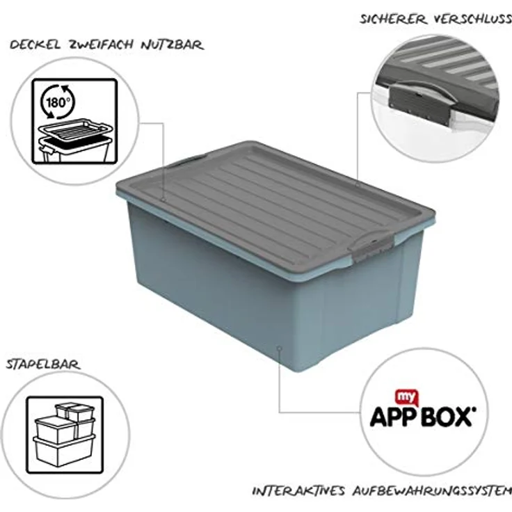 Aufbewahrungsbox 38l mit Deckel – Bild 3