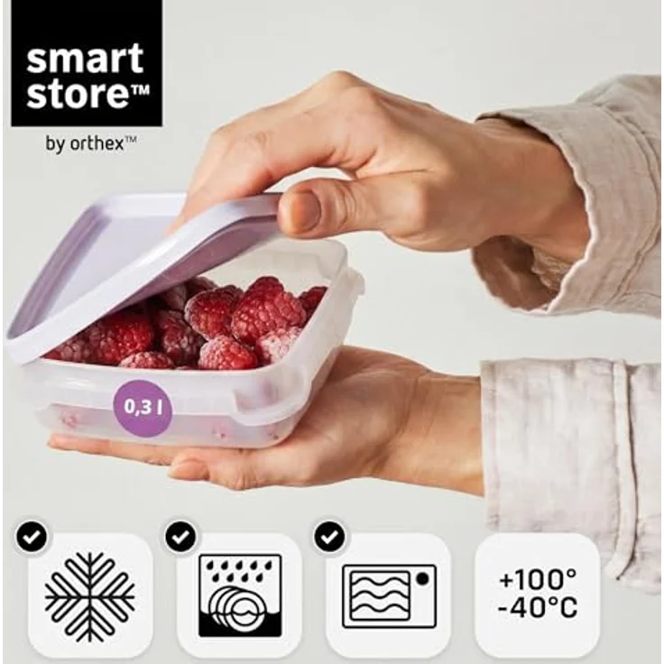 SmartStore Frischhaltedosen 0.3L 6er Set, BPA-frei, mikrowellengeeignet, Kühlschrank- und Gefrierschrank-Organizer – Bild 4