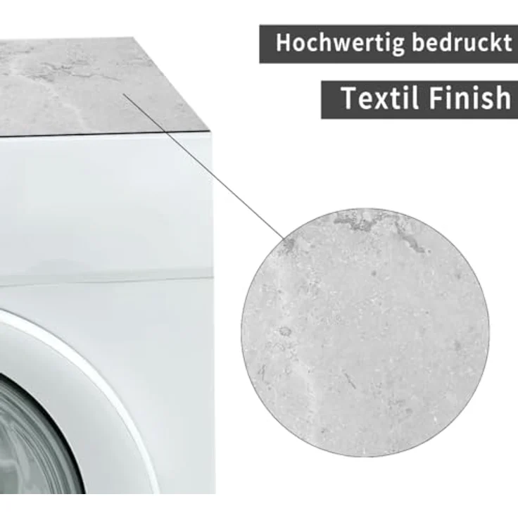 matches21 HOME & HOBBY Tabletop rutschfeste Waschmaschinenauflagen 2er Set Beton-Optik, zuschneidbar 60 x 60 cm, pflegeleichte Gummi-Matte als Waschmaschinen-Abdeckung – Bild 5
