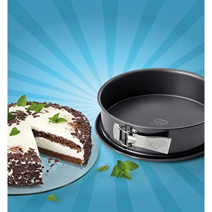 Dr. Oetker Spring--Kuchen--Backform, Ø 26 cm, auslaufsichere, runde, aus Stahl mit keramisch verstärkter Antihaft-Beschichtung, Menge: 1 Stück, Farbe: grau – Bild 3