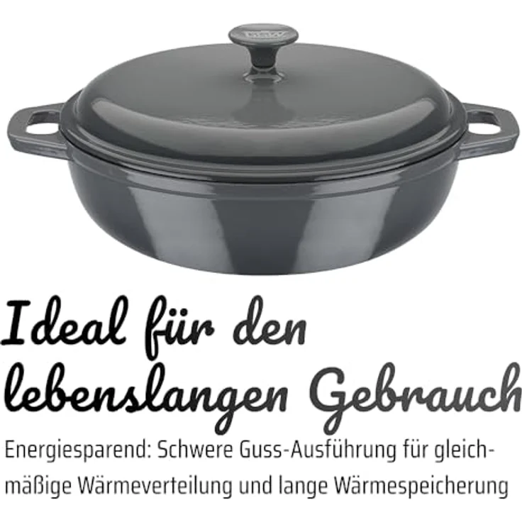 GSW Schmortopf »grey«, Gusseisen, (1-tlg), Induktion – Bild 4