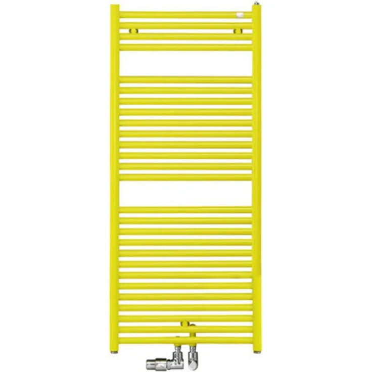 Schubiger Zehnder Design Heizkörper Troja TG-120-050-05, horizontale Stahlrohre, 1148x35x500 mm, Farbton RAL 9016, Weiss