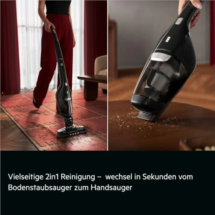 AEG CX7-3-45EB, 2-in-1-Stabstaubsauger, Beutellos, HEPA, bis zu 48 Minuten Laufzeit, Ebony Black – Bild 2
