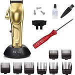 Professioneller Herren-Haarschneider Stylecraft by Gamma Più, Clipper mit Bürstenlosen Motor, 6 Stunden Autonomie ohne Kabel, Verstellbare Klinge, 8 Kämme, Klingenständer, Stabiles Metallgehäuse
