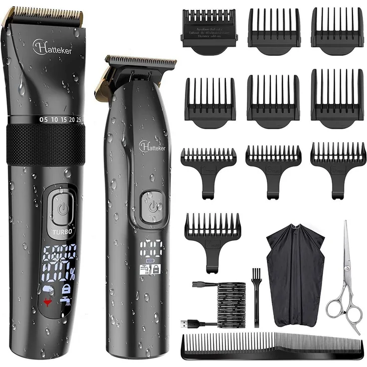 HATTEKER Haarschneider RFC695, T-Klinge Trimmer Bartschneider Wasserdicht - Preisvergleich