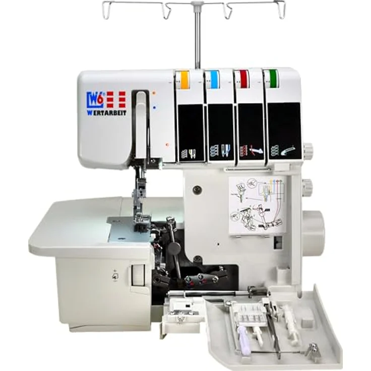 W6 WERTARBEIT Overlock-Nähmaschine W6 N 454D Pro, 16 Programme, mit viel Zubehör – Bild 3