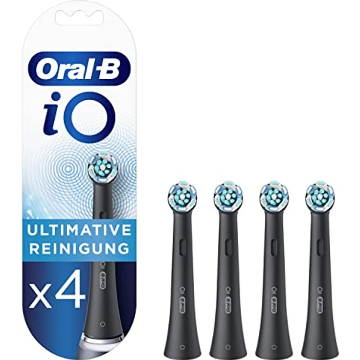 Oral-B iO Ultimative Reinigung Aufsteckbürsten für elektrische Zahnbürste, 4 Stück, ultimative Zahnreinigung mit iO Technologie, schwarz, briefkastenfähige Verpackung – Bild 1
