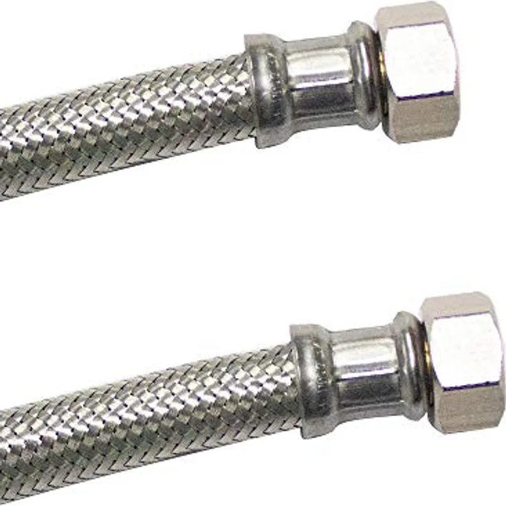 KLASEBO® flexibler Panzerschlauch DN13, Edelstahl 1/2 Zoll, DVGW-zertifiziert, Trinkwassergeeignet, 500 mm