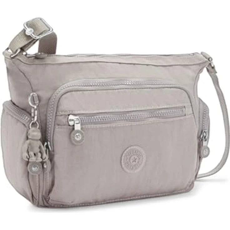 Kipling Basic Gabbie S, Umhängetasche 29 cm, mit großen Hauptfach und Reißverschlusstaschen, grau – Bild 2