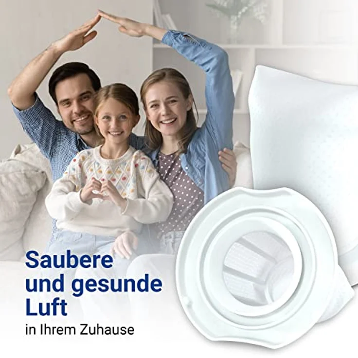 VIOKS Schmutzfilter Set 2Stk für Vorwerk Kobold VC100, Staub- und Allergiefilter, 70mm x 70mm x 75mm – Bild 7