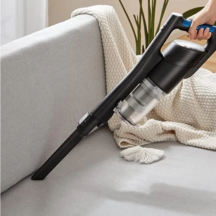 Midea Akku-Staubsauger MCS2025GB, kabelloser 2-in-1 Handstaubsauger, bis zu 60 Minuten Akkulaufzeit, LED-Beleuchtung, Elektrobürste zur gründlicheren Reinigung, Staubbehälter, beutellos – Bild 5