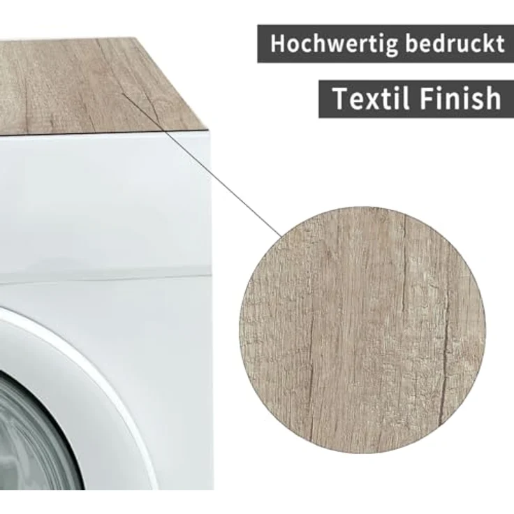 matches21 HOME & HOBBY Tabletop rutschfeste Waschmaschinenauflagen 2er Set Holz-Optik, zuschneidbare Gummi-Matte 60 cm als Waschmaschinen-Abdeckung, pflegeleicht und vielseitig einsetzbar – Bild 5