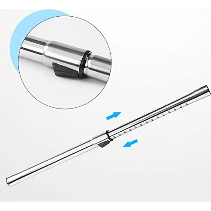 Retoo Ersatz Teleskoprohr passend für Verschiedene Staubsauger, Stahl, 32 mm Universal Saugrohr, Klick Funktion, Geeignet für AEG, Clatronic, Electrolux, De’Longhi, Hoover, Rowenta, Thomson – Bild 3