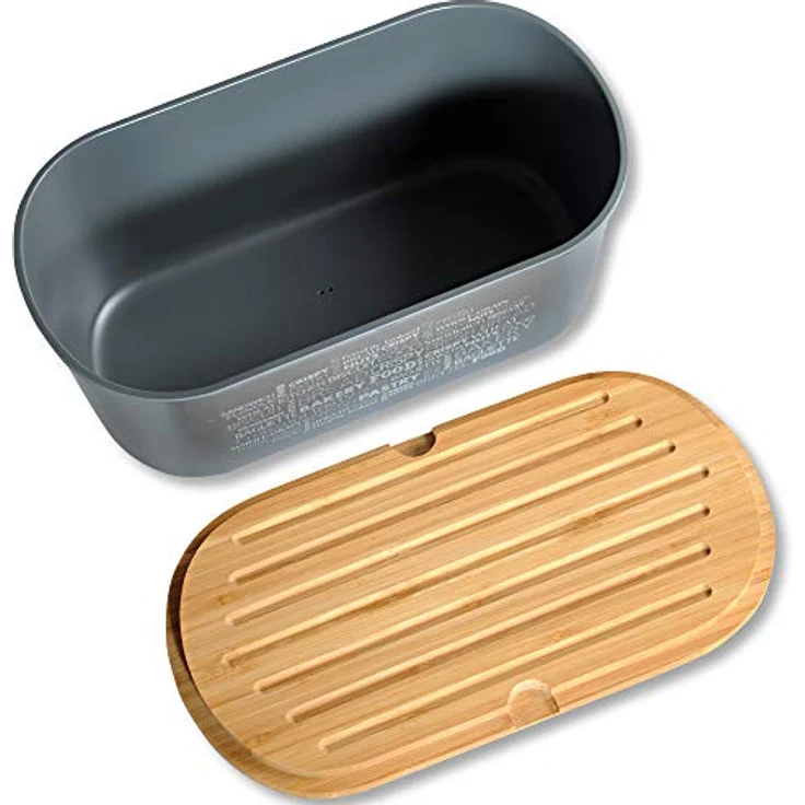 KESPER for kitchen & home Brotkasten, Kunststoff, Bambus, 1-tlg, mit Deckel als Schneidbrett – Bild 5