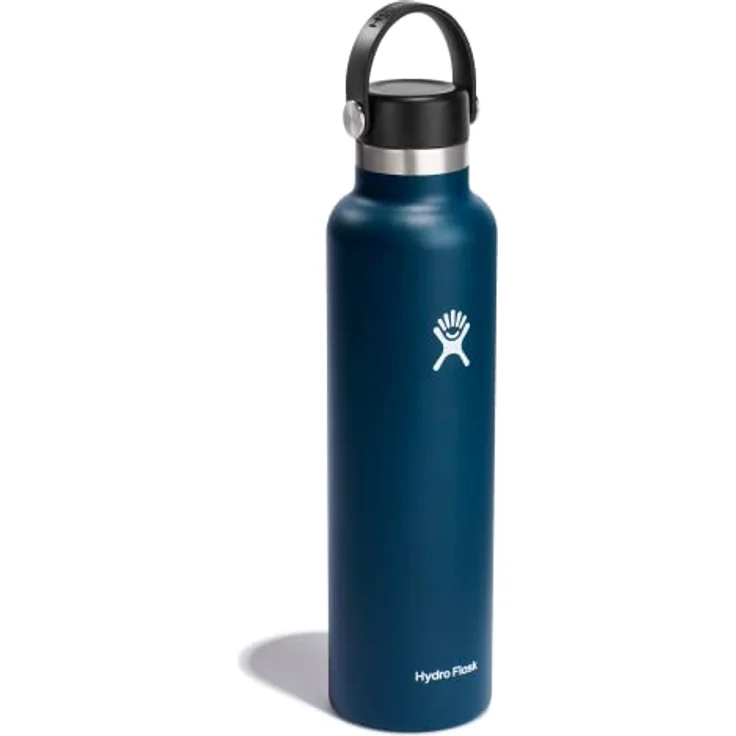 HYDRO FLASK - Trinkflasche 709ml (24oz) - Vakuumisolierte Wasserflasche aus Edelstahl - Sportflasche mit auslaufsicherem Flex Cap - Thermoflasche Spülmaschinenfest - Standard-Öffnung - Indigo – Bild 2