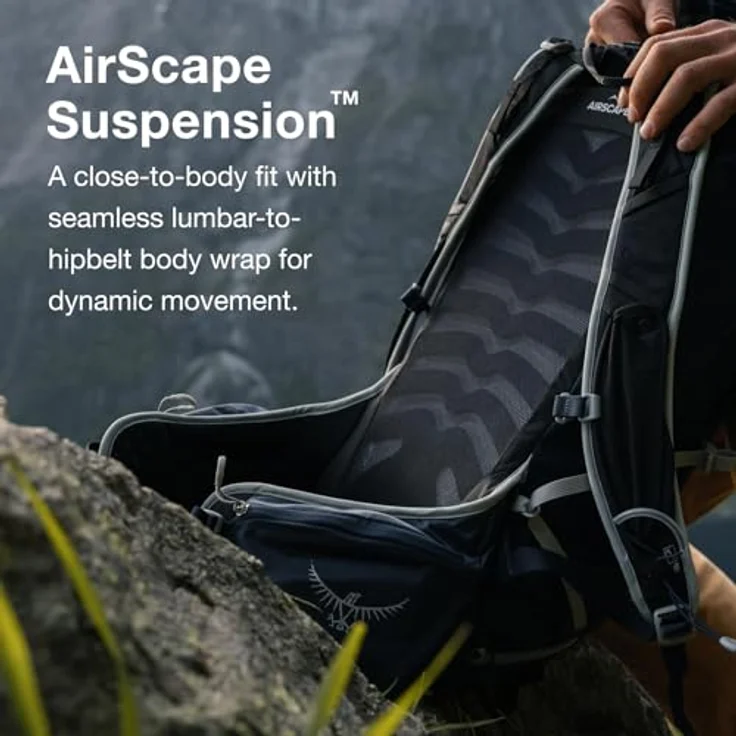 Osprey Wander Trekkingrucksack L XL Talon 22 Stealth, schwarz – Bild 3