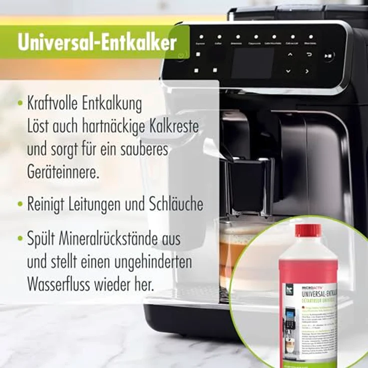 Höfer Chemie 3 x 1 L Universal Entkalker, für alle Kaffeevollautomaten und Geräte, mehrfach verwendbar mit Indikatorflüssigkeit – Bild 5