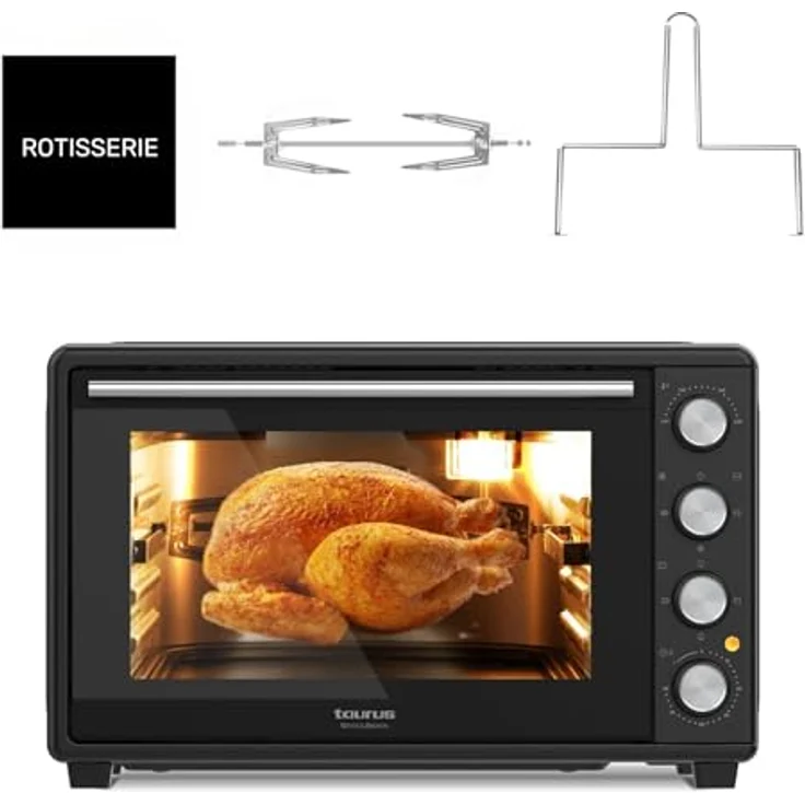 Taurus Elektrobackofen 45L, 2000W, 15 Funktionen mit Drehspieß und 90 Min Stay-On-Modus – Bild 4