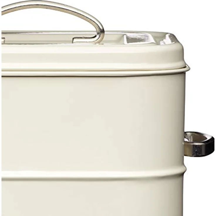 KitchenCraft Wäscheaufbewahrungsdose, Stahlbehälter im Vintage-Stil, Living Nostalgia Kollektion, antike Cremefarbe, 15,9 x 18,7 x 26,5 cm – Bild 4