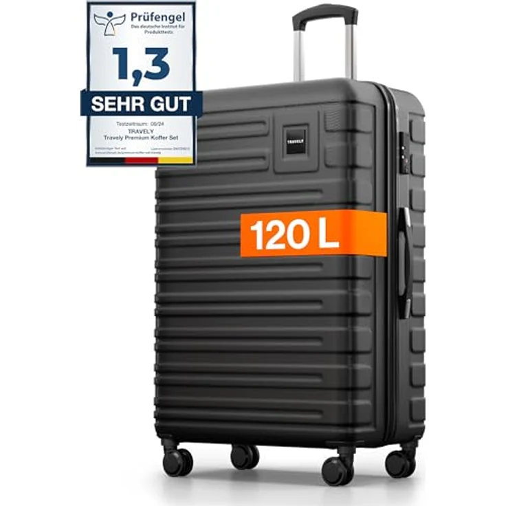 Travely Premium Koffer Groß: 28" Robuster Hartschalen Koffer, 120L Volumen, Sanfte Rollen, TSA Schloss – Bild 1