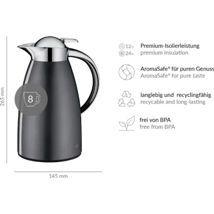 Alfi Signo 1, 0 l Stahl Schiefer – Bild 3