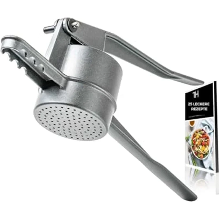 Thiru Spätzlepresse Premium Rundloch - Kartoffelpresse mit Auflagerasten - Ideal für Spätzle, Kartoffeln, Säfte - Made in Germany - inkl. E-Book mit 25 Rezepten (Knöpfle, Anthrazit) – Bild 1