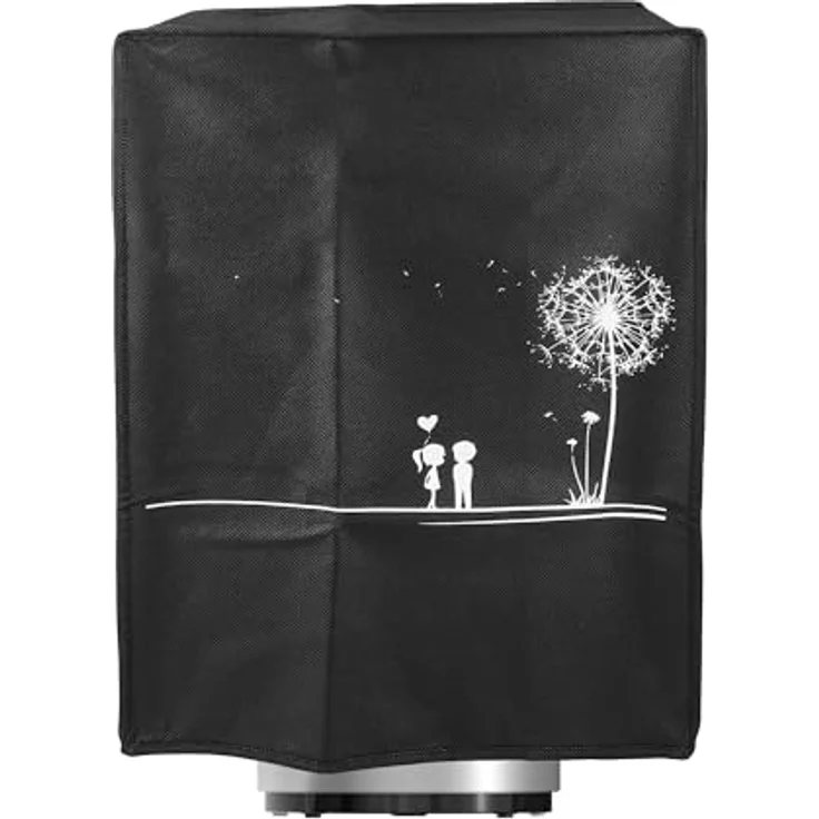 kwmobile Hülle kompatibel mit Ninja CREAMi, Küchenmaschine Abdeckhaube in Weiß Schwarz Pusteblume Love, Schutz vor Staub und Spritzern – Bild 5