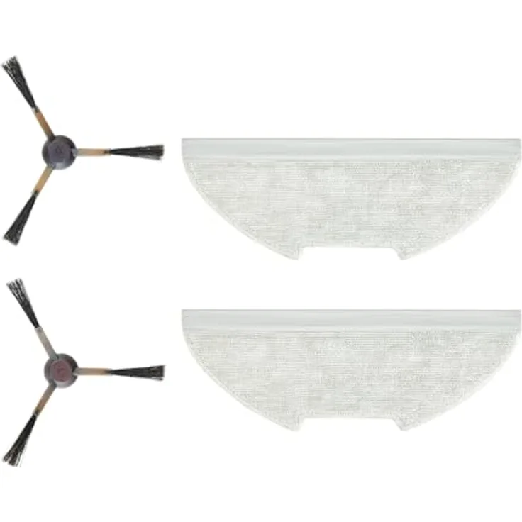 EUREKA NERE10S-SB-MOP Saugroboter Zubehör-Set, 2 Seitenbürsten und 2 Mopps, kompatibel mit Eureka E10s, Kunststoff