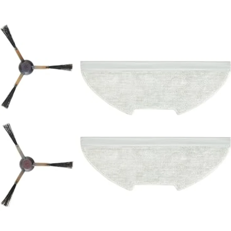 EUREKA NERE10S-SB-MOP Saugroboter Zubehör-Set, 2 Seitenbürsten und 2 Mopps, kompatibel mit Eureka E10s, Kunststoff