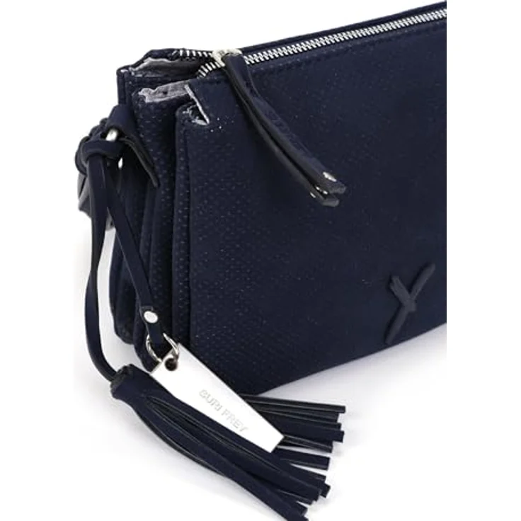 SURI FREY Umhängetasche Romy Basic, kleine Crossover Bag mit vielen Fächern, Farbe Blau, inkl. Quasten-Anhänger – Bild 6