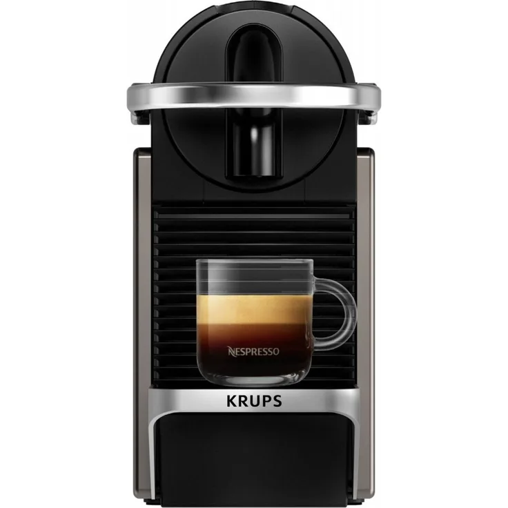Krups Nespresso Pixie Kapsel-Automat XN306T, titan, 19 bar Pumpendruck, Thermoblock-Heizsystem