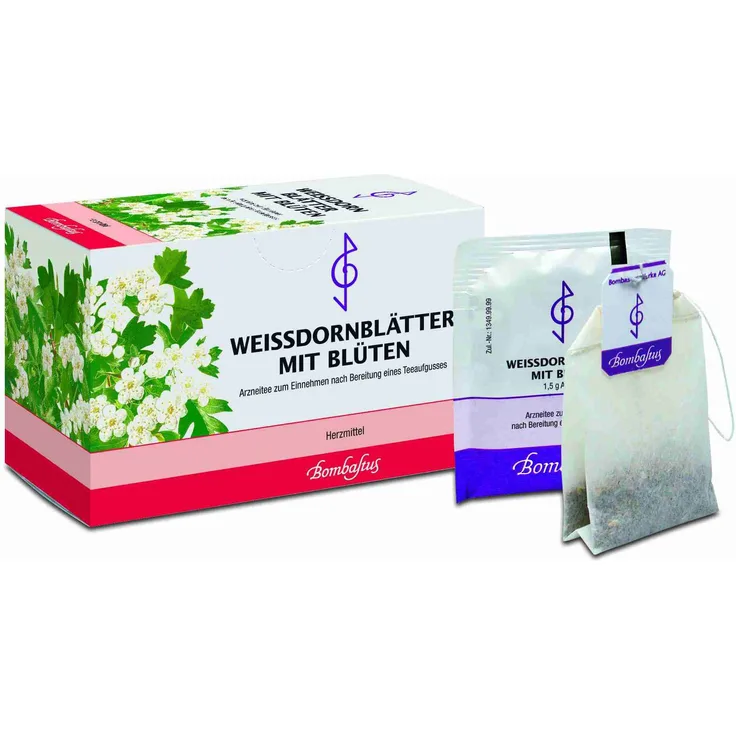 Bombastus Weissdornblätter m.Blüten, Filterbeutel 20x1,5 g, pflanzliches Herzmittel für die Herzgesundheit