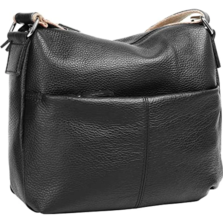 Samantha Look Umhängetasche, echtes Leder, Made in Italy, 24 cm x 26 cm, verstellbarer Schultergurt – Bild 4