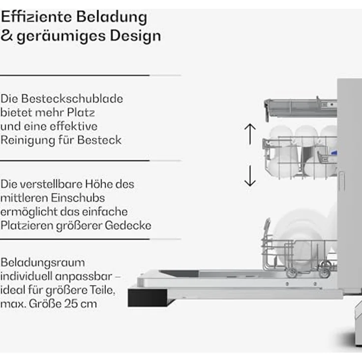 Klarstein Velaire Geschirrspüler 45cm, Halbintegriert, 10 Plätze, 9 Programme, 42 dB, AquaStop, Kindersicherung, B-Energieeffizienz – Bild 5