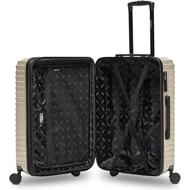 REDOLZ Ultraleicht Hartschalen Check-in Koffer | Mittelgroßer Trolley 43 x 28 x 66 cm | mit Dehnfalte 3 cm erweiterbar nur 3,4 kg | 4 Doppelrollen & TSA-Schloss (Essentials 18) rot – Bild 5