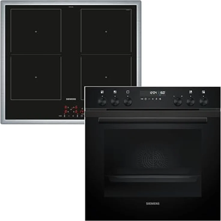 Siemens PQ522VAAB, Herdset mit Einbau-Herd HE278GBB4 und Induktions-Kochfeld EM645CQB6E, 71 l Garraum, Self-Cleaning, flachrahmen Design – Bild 1