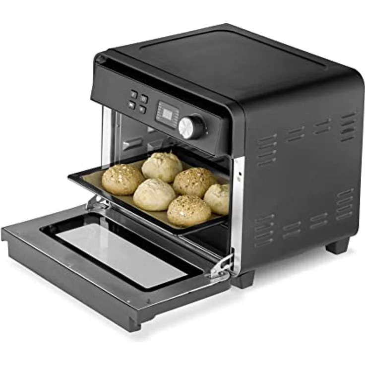 Caso Design AirFry Chef 1700 Heißluftfritteuse, ohne Fett, 1700 Watt, 22 Liter, 12 Automatikprogramme, Timer, Innenraumbeleuchtung, schwarz – Bild 3