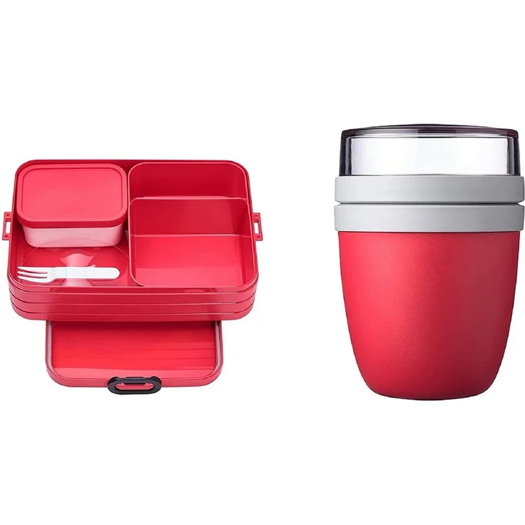 Mepal Lunchbox Take a Break Large, Bento-Lunchbox mit Fächern u. Lunchpot, bis zu 8 Butterbrote, Kunststoff – Bild 1