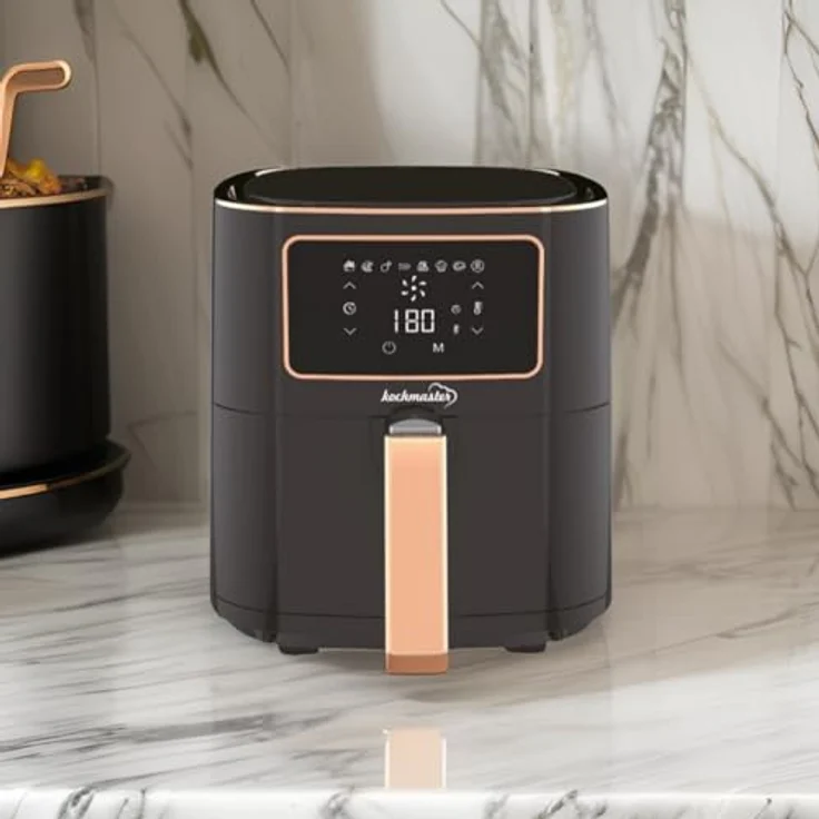 Kochmaster FrymaxX AirFryer XXL Heißluftfritteuse 5,5 L Digitales Touchscreen (Rose Gold), Turbo Blaze – Bild 4