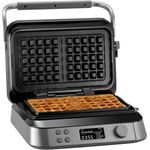 KLAMER Waffeleisen belgische Waffel, Waffeleisen doppelt mit 7 Stufen und 5 Programmen, Platten mit Antihaftbeschichtung, 1600W, grau