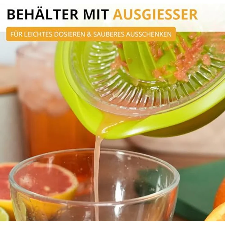 Westmark Zitronen--Zitruspresse mit Behälter, Durchmesser: 18,7 cm, Fassungsvermögen: 0,5 Liter, Kunststoff, Limetta, Apfelgrün, 3091227A – Bild 7