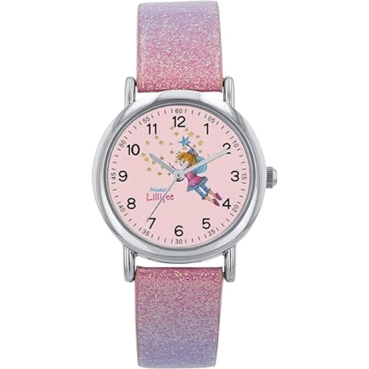 Prinzessin Lillifee Armbanduhr 2040170, rosa Kunstlederband, wasserdicht bis 3 bar, für Mädchen, Geschenkbox – Bild 1