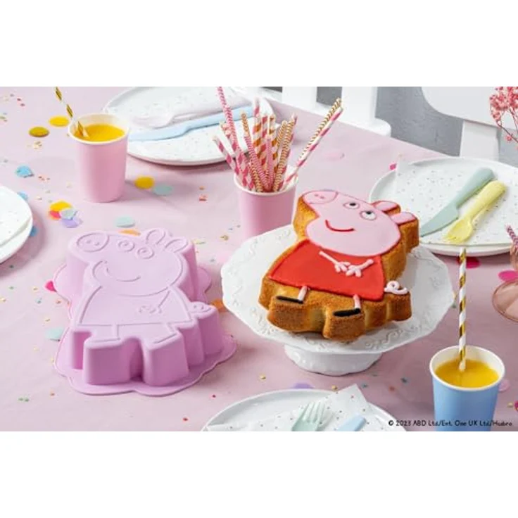 Dr. Oetker Silikon-Motivbackform Peppa Wutz – 1200 ml, säureresistent und hitzebeständig, ideal für Kindergeburtstage, Pink – Bild 4