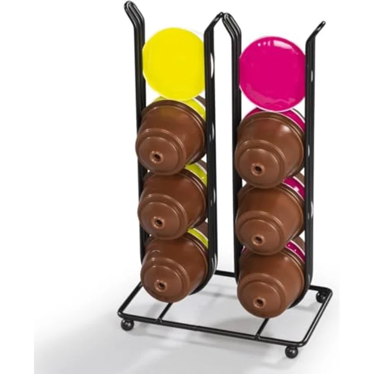 Xavax HAMA Kaffeekapselhalter (Kapselspender für Kaffeekapseln, bis zu 16 Kapseln, Dolce Gusto und Nespresso Vertuo, aus Stahl) Mattschwarz – Bild 4