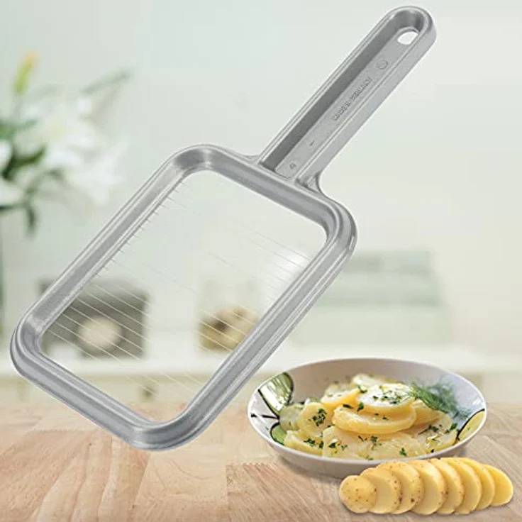 WESTMARK Gemüseschneider Rondex, Pellkartoffel- und Mozzarella-Schneider aus Aluminium, grau – Bild 6