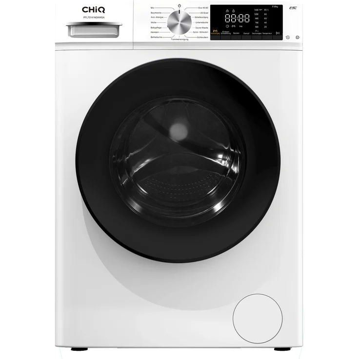CHiQ PFL70141M3XWGA, 7 kg Frontlader Waschmaschine mit Startzeitvorwahl, Dampffunktion und Inverter-Motor, Weiß